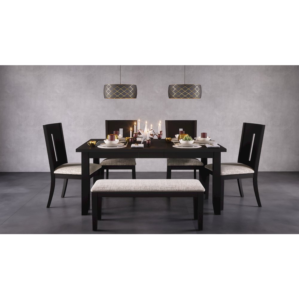 Urban Icon Contemporary 45" Upholstered Dining Bench. Picture 5