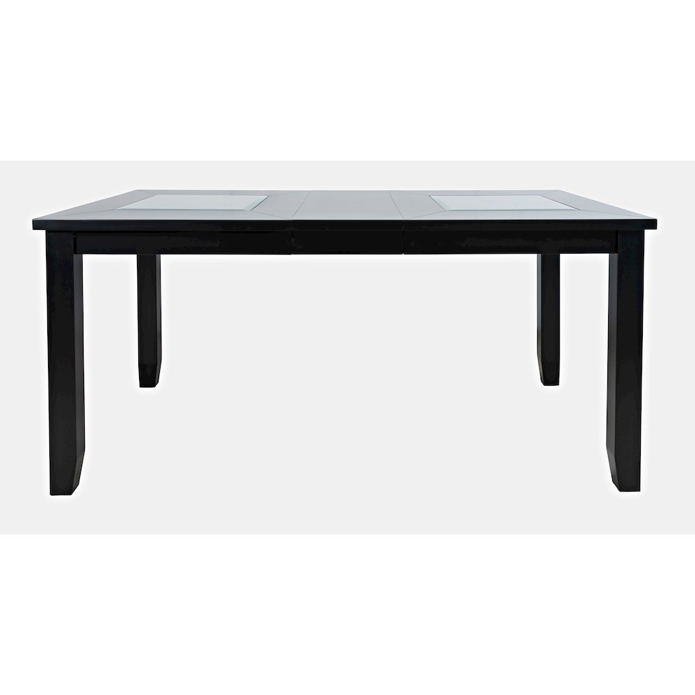 Urban Icon Contemporary 66" Extension Glass Inlay Dining Table. Picture 1
