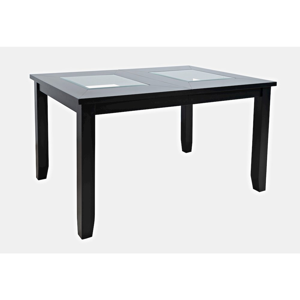 Urban Icon Contemporary 66" Extension Glass Inlay Dining Table. Picture 2