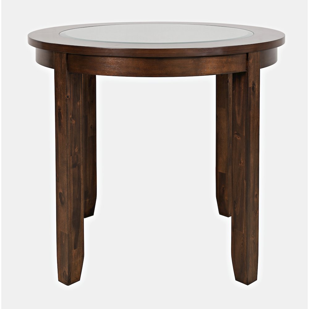 Urban Icon Contemporary 42" Round Counter Height Glass Inlay Dining Table. Picture 1