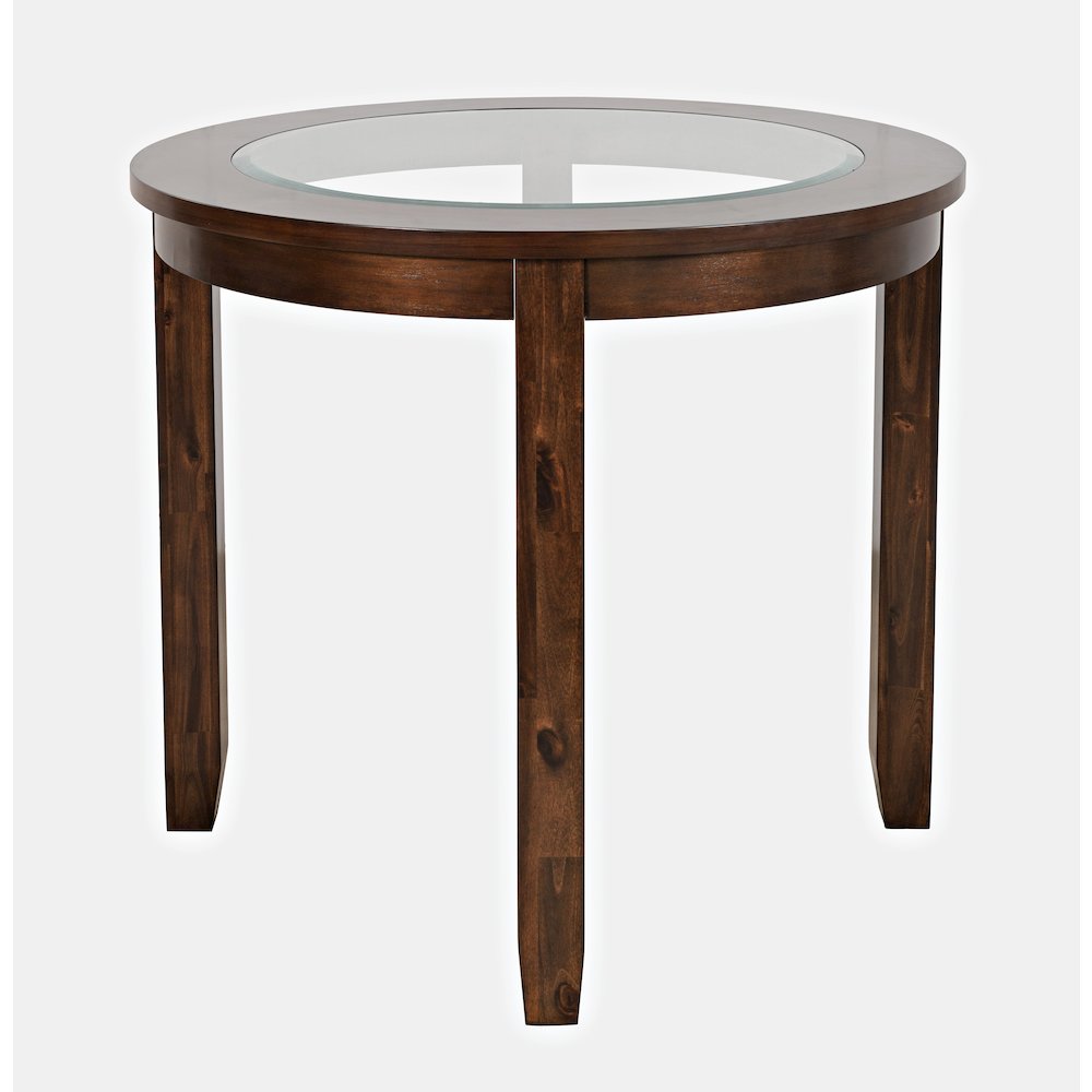 Urban Icon Contemporary 42" Round Counter Height Glass Inlay Dining Table. Picture 2