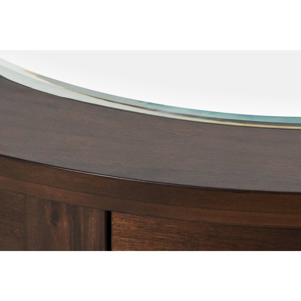 Urban Icon Contemporary 42" Round Counter Height Glass Inlay Dining Table. Picture 4