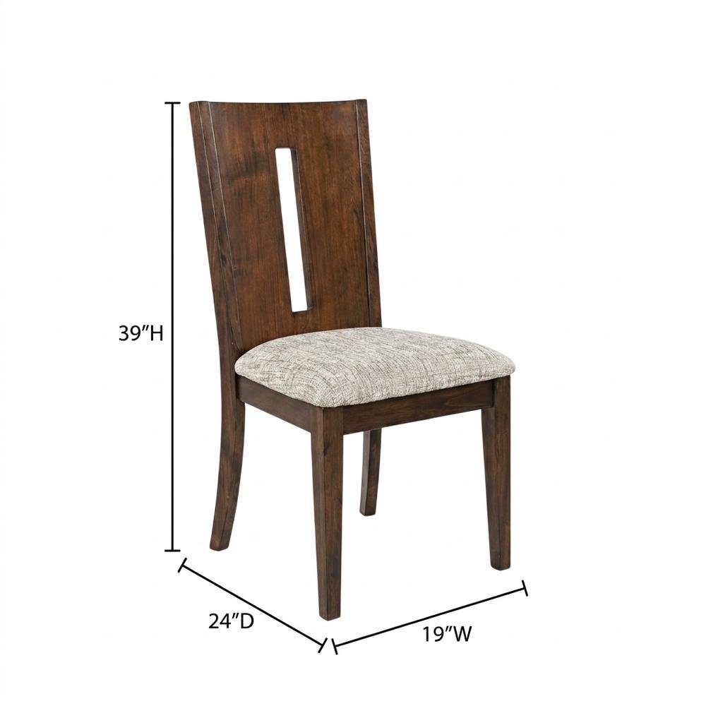 Contemporary Slotback Upholstered Dining Chairs, Merlot, Set of 2. Picture 5