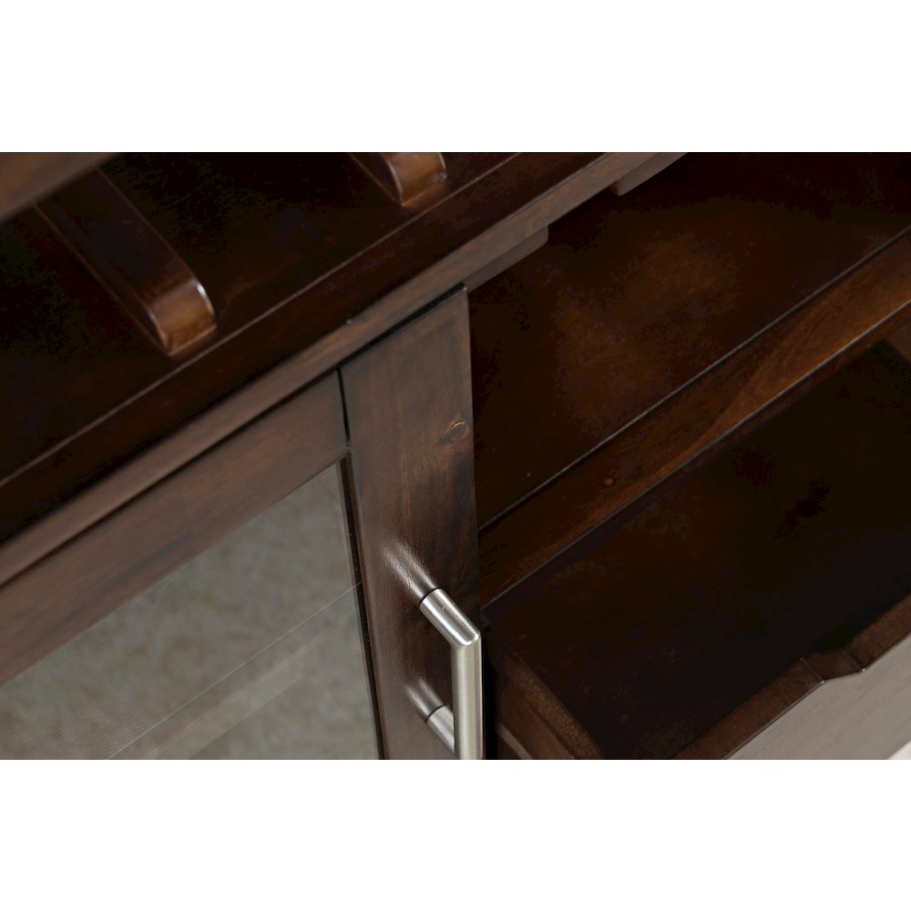 Urban Icon Contemporary 48" Buffet Server with Wine Rack and Stemware Rack. Picture 5