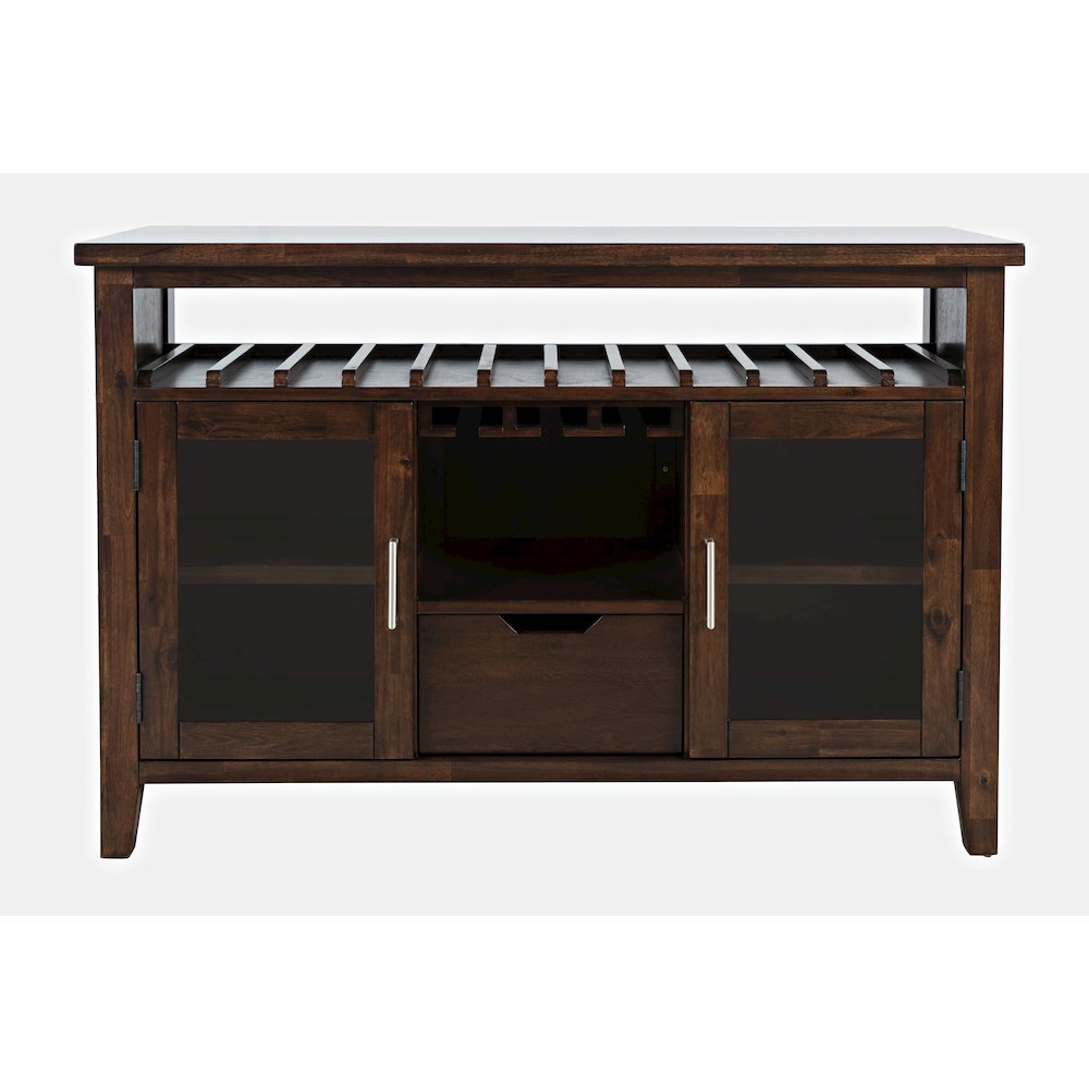 Urban Icon Contemporary 48" Buffet Server with Wine Rack and Stemware Rack. Picture 1
