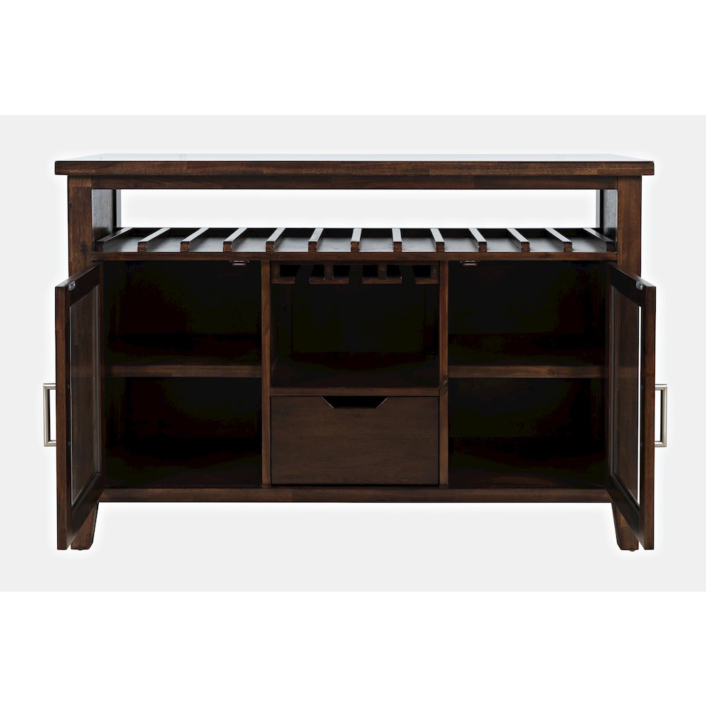 Urban Icon Contemporary 48" Buffet Server with Wine Rack and Stemware Rack. Picture 6