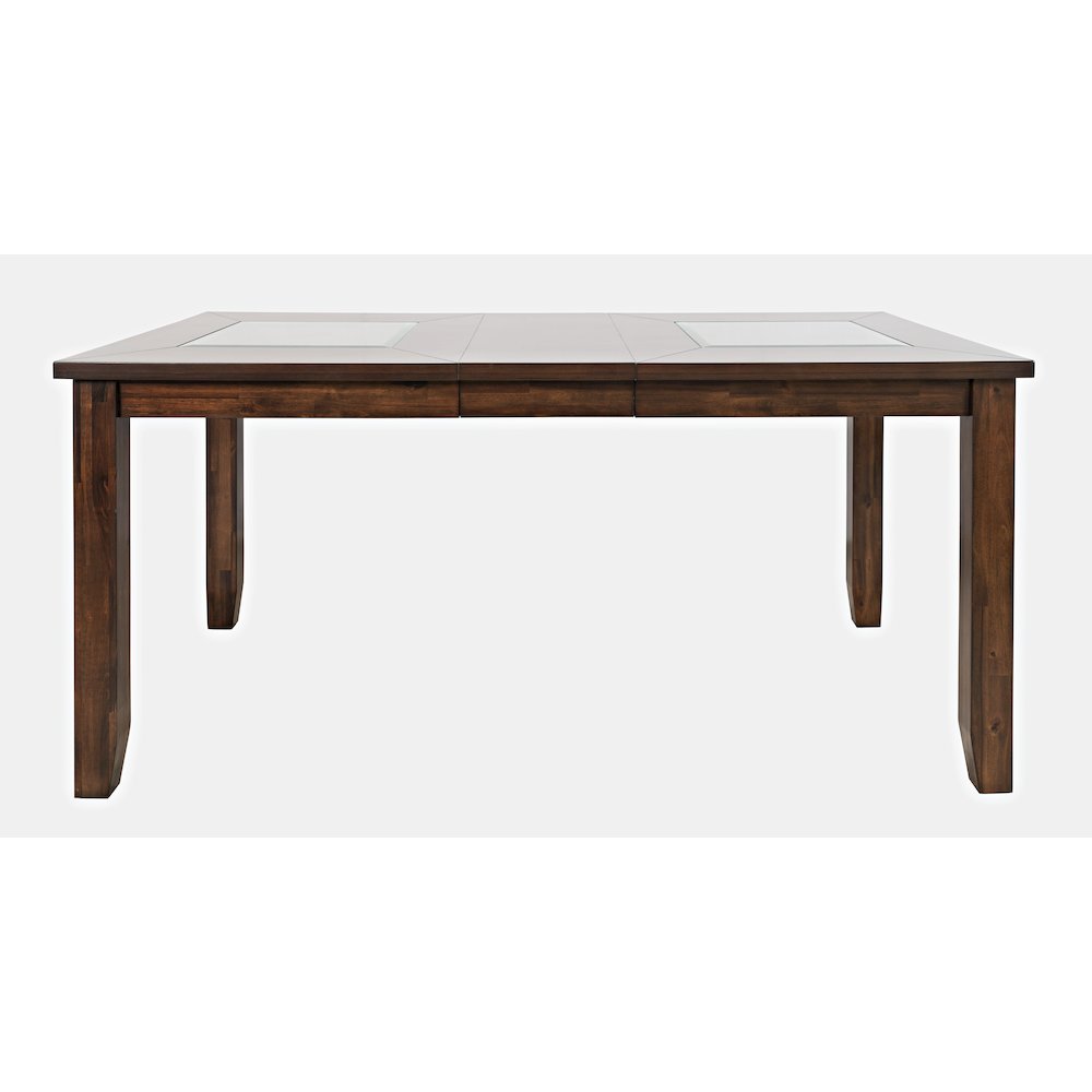 Urban Icon Contemporary 66" Extension Glass Inlay Dining Table. Picture 1