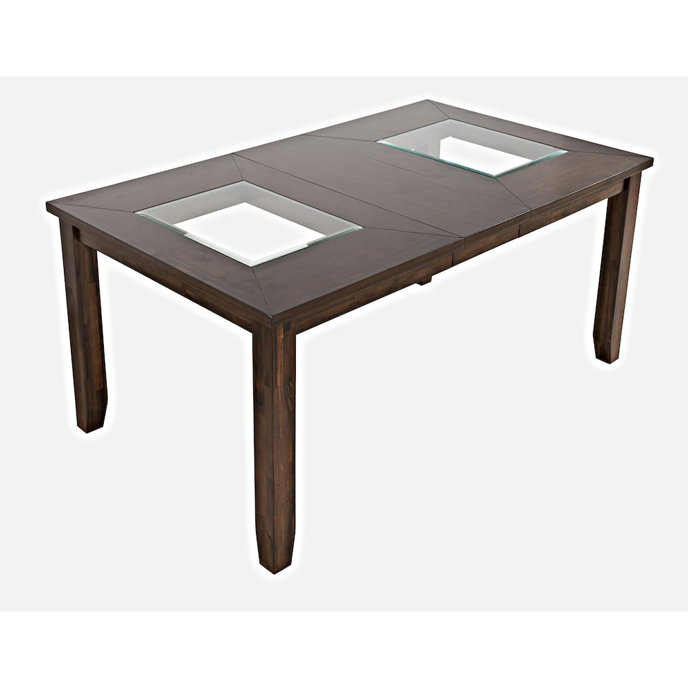 Urban Icon Contemporary 66" Extension Glass Inlay Dining Table. Picture 3