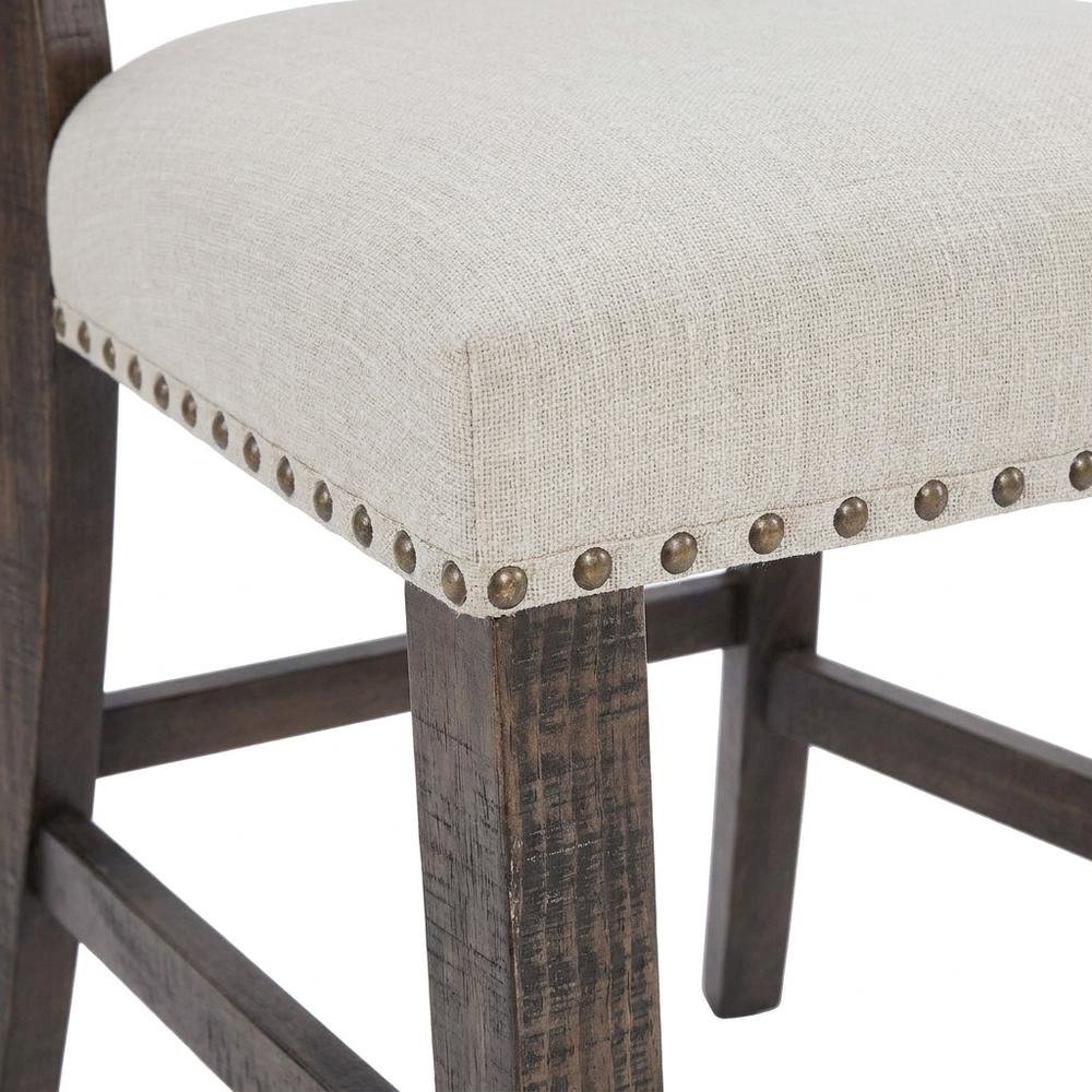 Distressed Solid Wood Slatback Kitchen Dining Chairs, Distressed Dark Brown, Set of 2. Picture 8