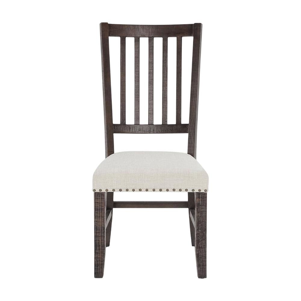 Distressed Solid Wood Slatback Kitchen Dining Chairs, Distressed Dark Brown, Set of 2. Picture 2
