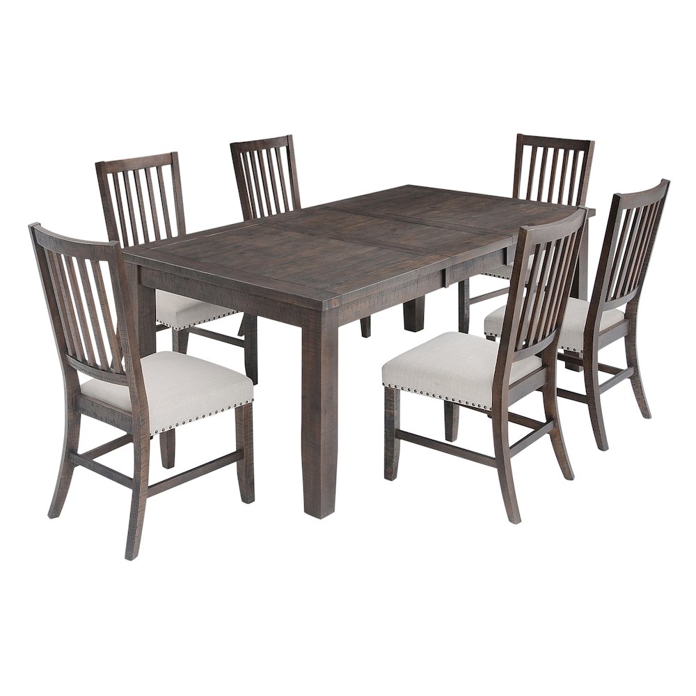 Willow Creek Rustic Distressed 78" Seven-Piece Dining Set. Picture 1