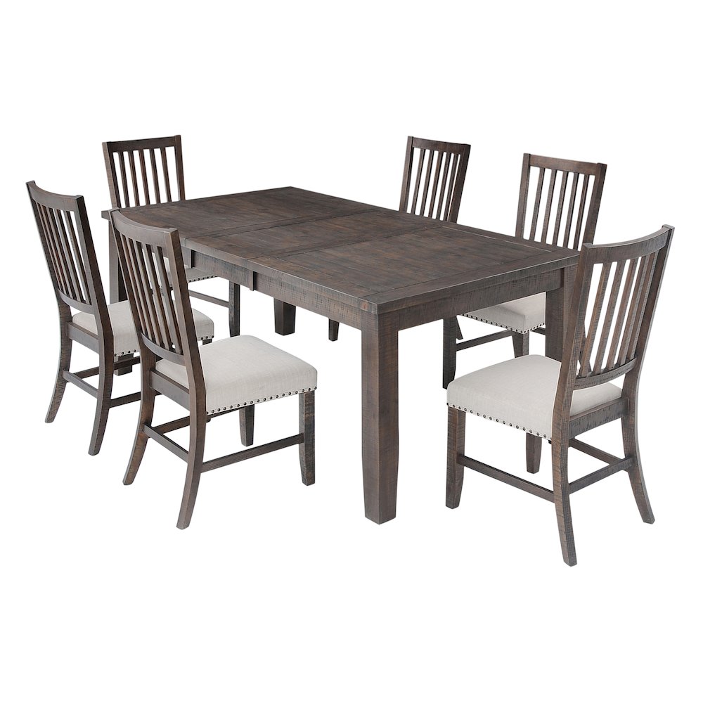 Willow Creek Rustic Distressed 78" Seven-Piece Dining Set. Picture 2