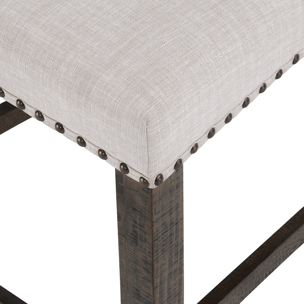 Willow Creek Distressed Slatback Upholstered Counter Stool (Set of 2). Picture 4