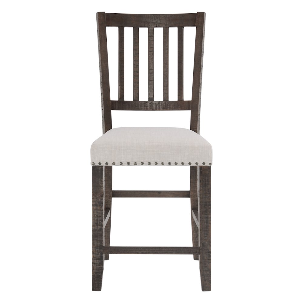Willow Creek Distressed Slatback Upholstered Counter Stool (Set of 2). Picture 1