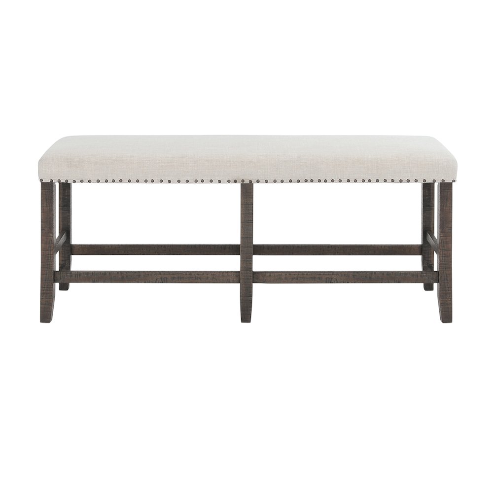 Willow Creek Distressed Solid Wood Counter Height Dining Bench. Picture 1