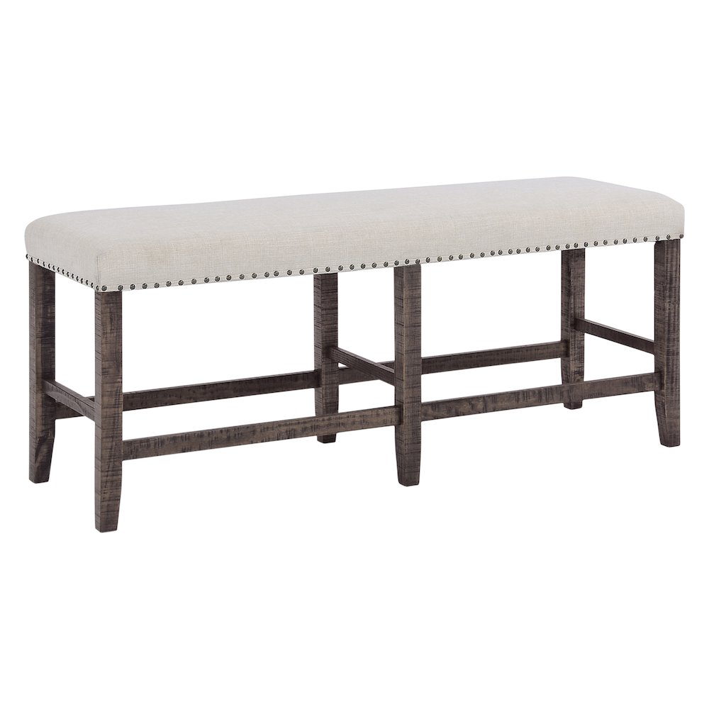Willow Creek Distressed Solid Wood Counter Height Dining Bench. Picture 4