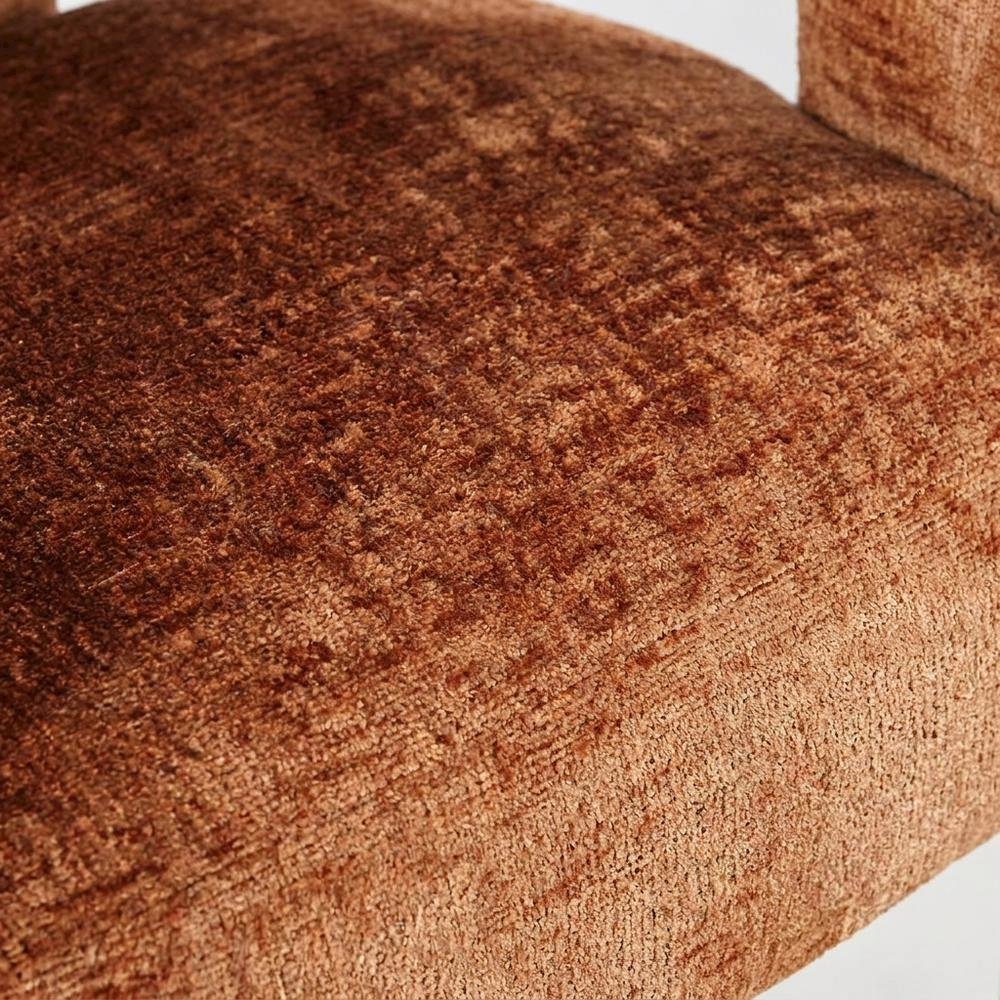 Modern Upholstered Counter Stool, Iron Frame, Rust, Single. Picture 6
