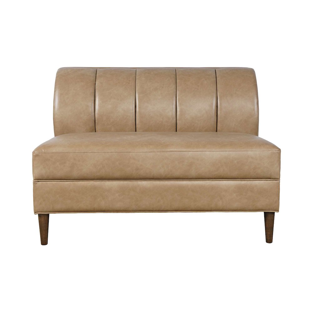 Ruston Modern Banquette Faux Leather Sectional Two Seat Bench. Picture 1