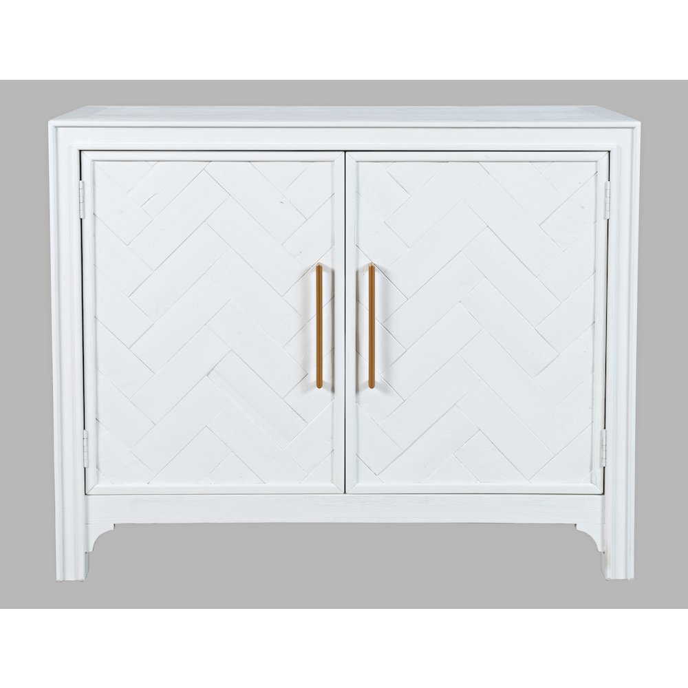 Gramercy Mid-Century Modern Chevron Two Door 40" Accent Chest. Picture 1