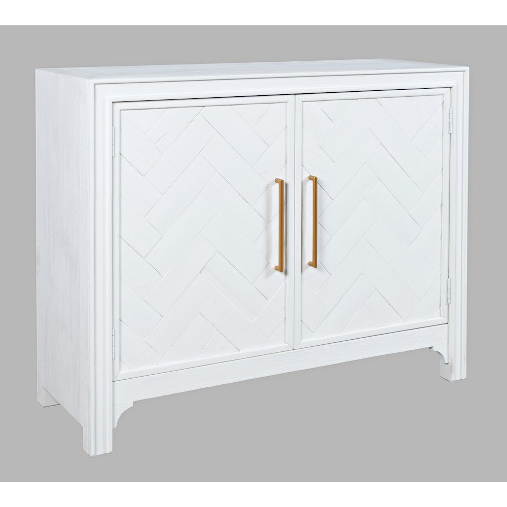 Gramercy Mid-Century Modern Chevron Two Door 40" Accent Chest. Picture 3