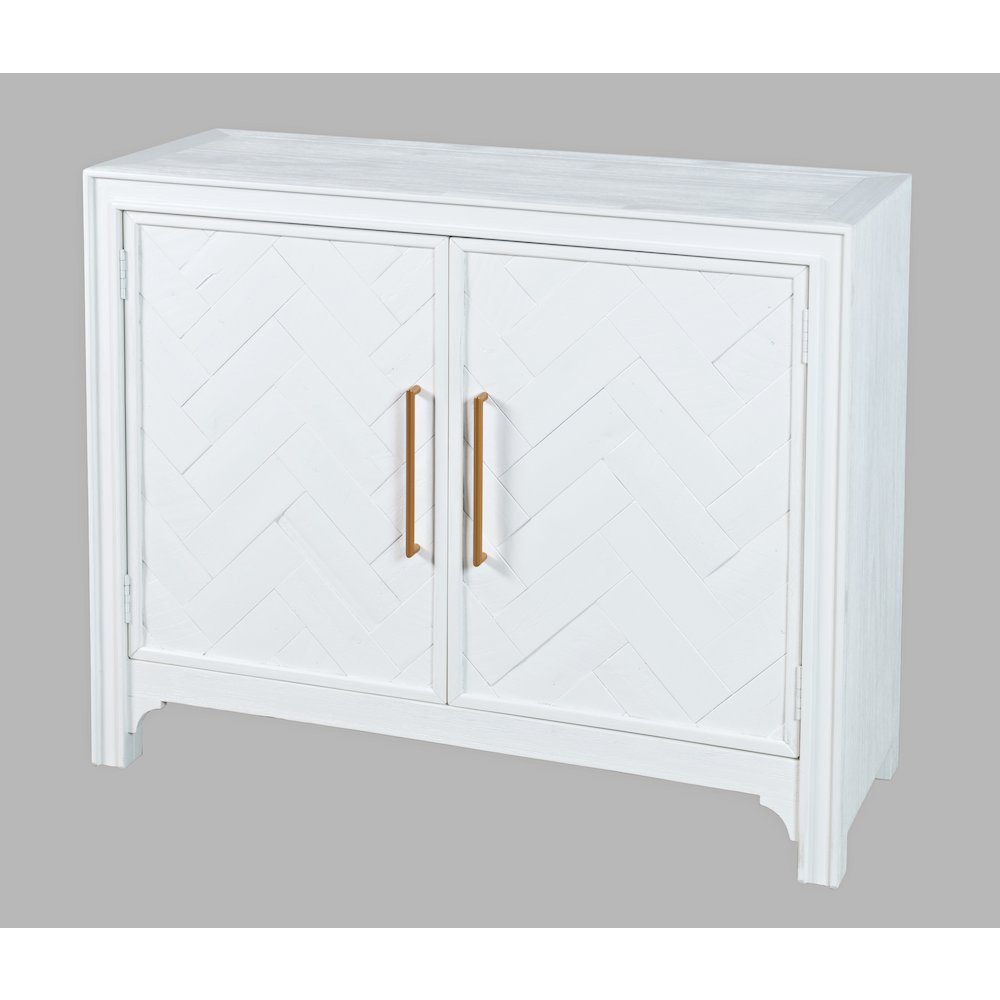 Gramercy Mid-Century Modern Chevron Two Door 40" Accent Chest. Picture 2