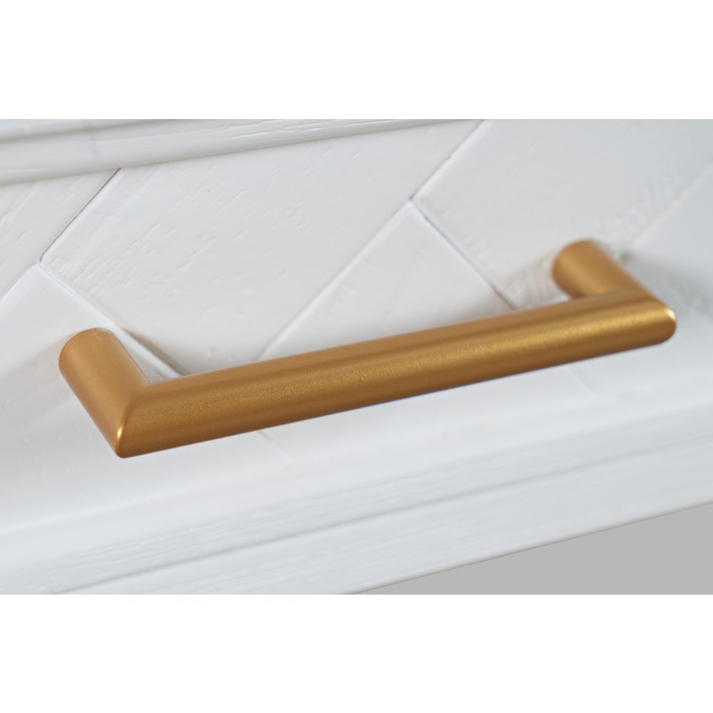 Gramercy Mid-Century Modern Chevron Three Drawer USB Charging Desk. Picture 5