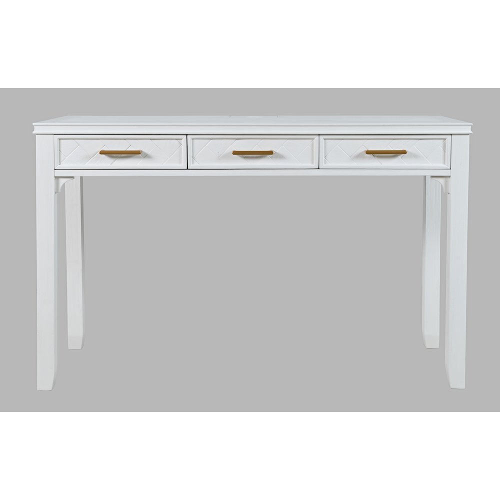 Gramercy Mid-Century Modern Chevron Three Drawer USB Charging Desk. Picture 11