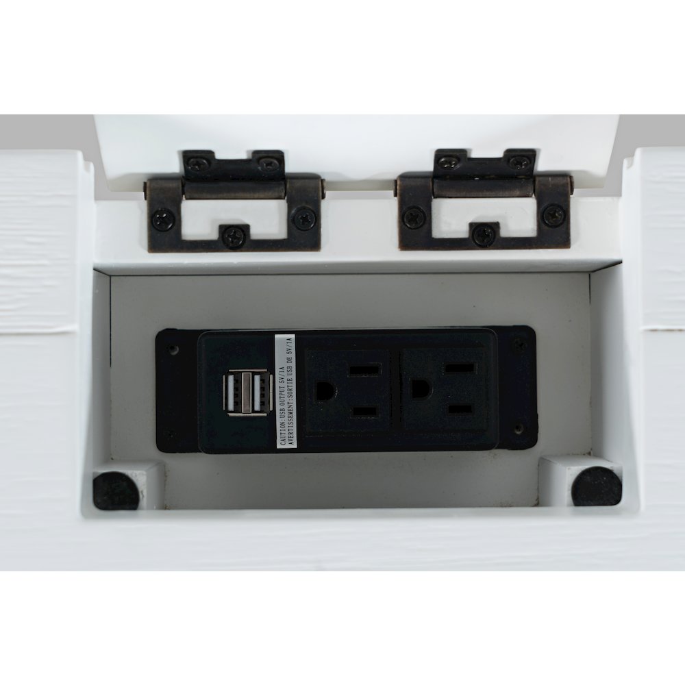 Gramercy Mid-Century Modern Chevron Three Drawer USB Charging Desk. Picture 6