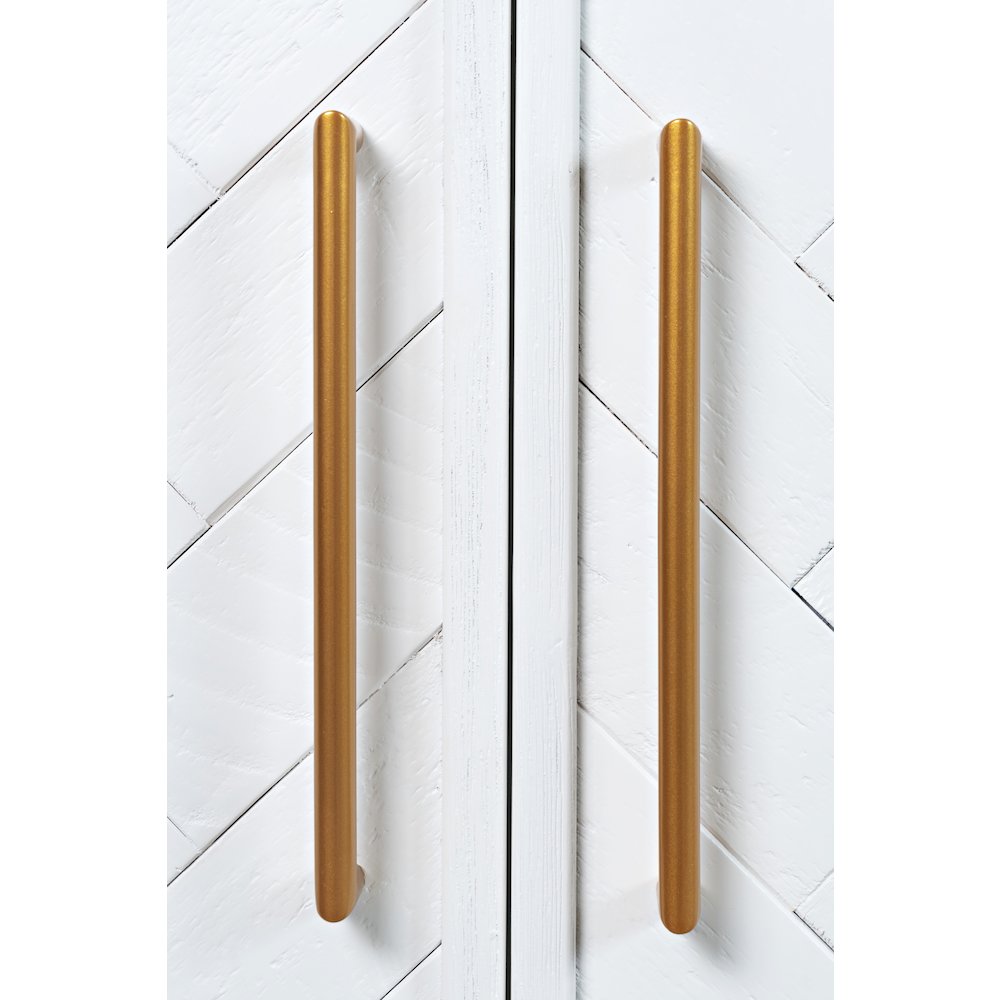 Gramercy Mid-Century Modern Chevron Three Door 60" Accent Cabinet. Picture 4