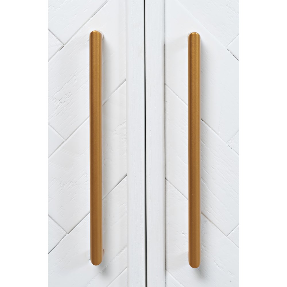 Gramercy Mid-Century Modern Chevron Four Door 79" Accent Cabinet. Picture 4