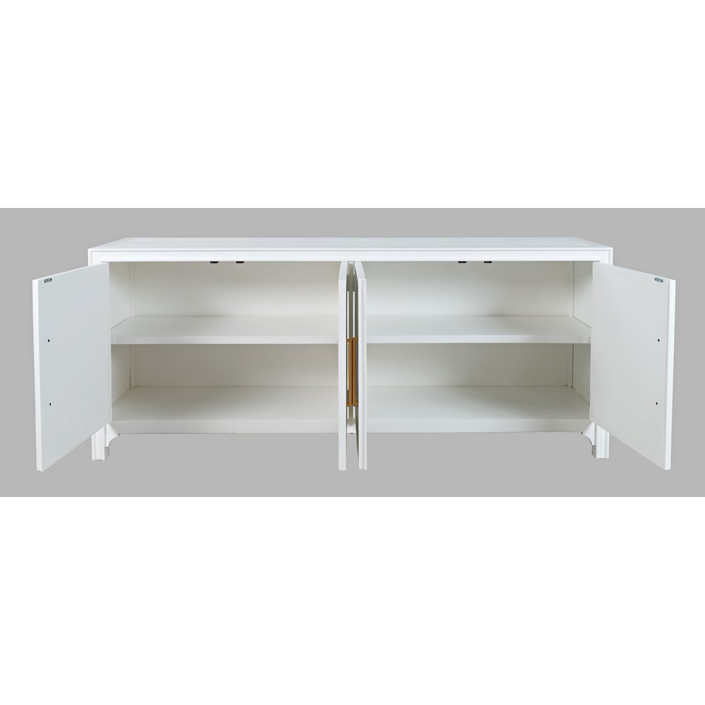 Gramercy Mid-Century Modern Chevron Four Door 79" Accent Cabinet. Picture 5