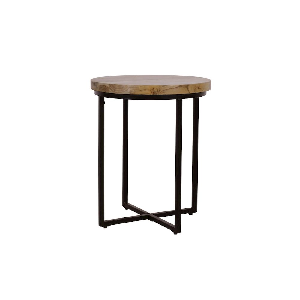 Ames Solid Wood Modern 20" Round End Table. Picture 3
