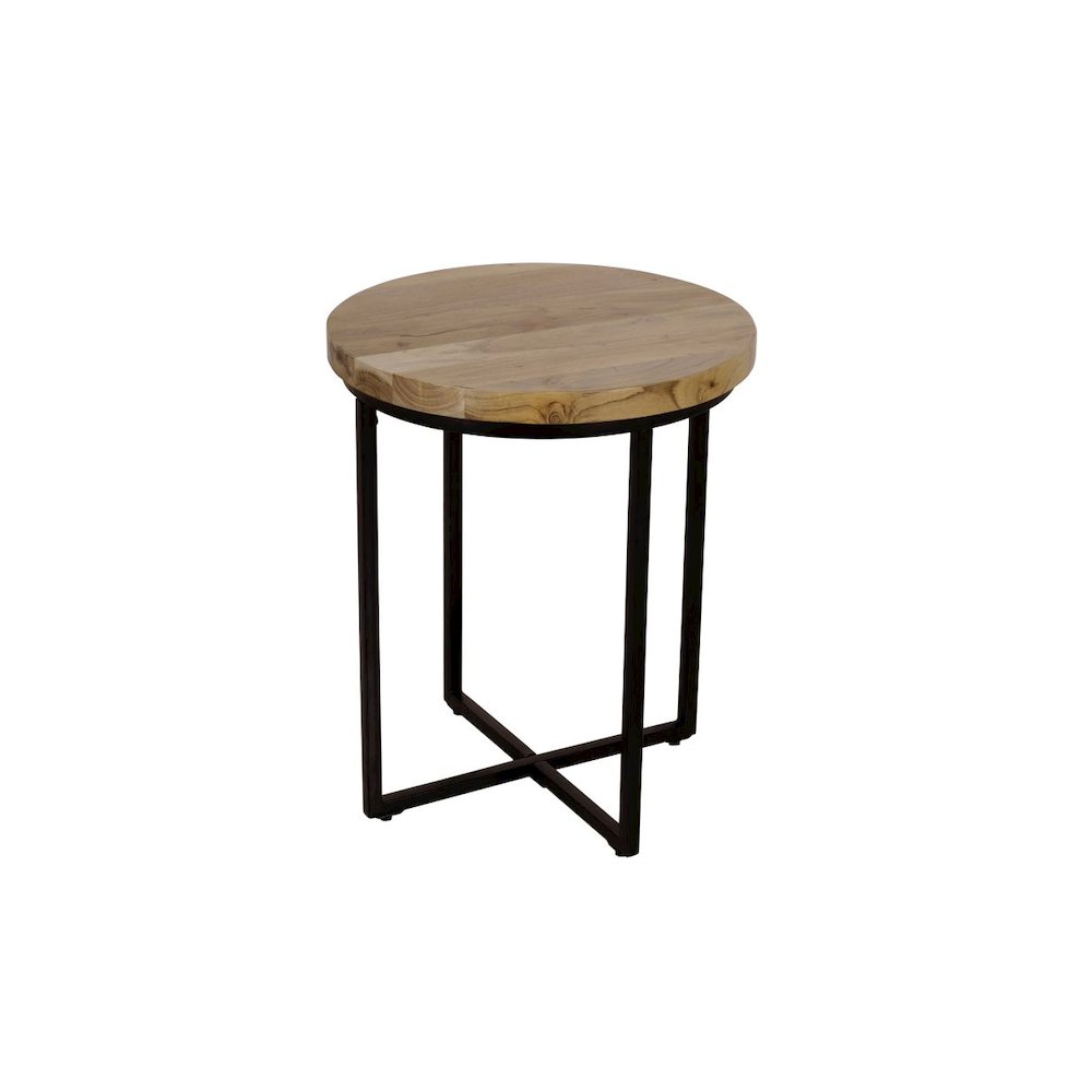 Ames Solid Wood Modern 20" Round End Table. Picture 2