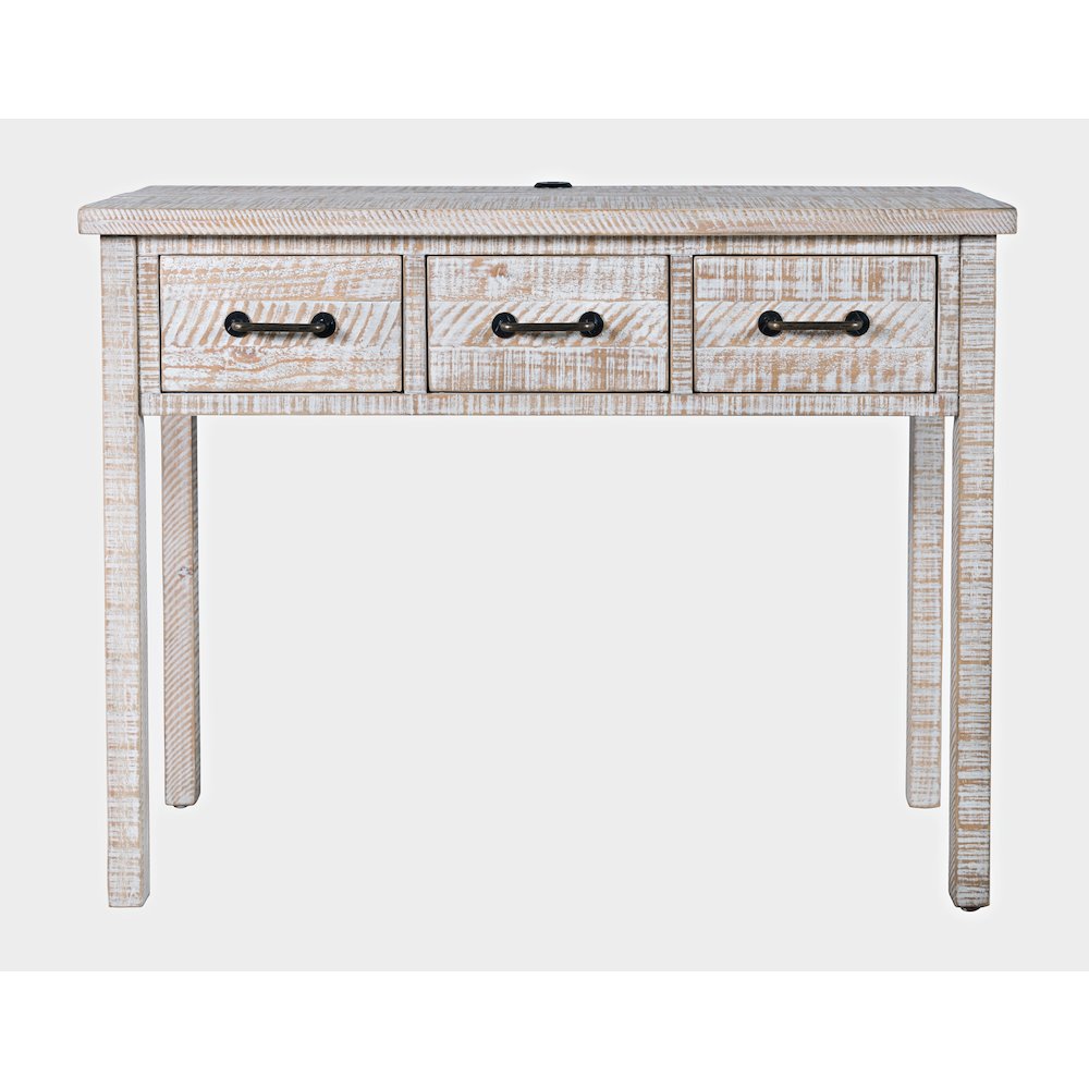 North Coast 42" Washed Finish Three Drawer USB Charging Sofa Table. Picture 1