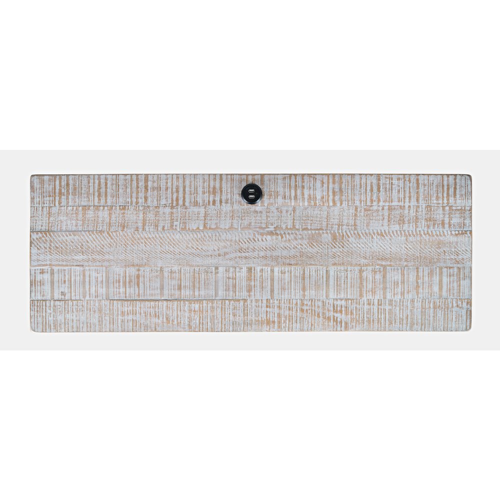 North Coast 42" Washed Finish Three Drawer USB Charging Sofa Table. Picture 6