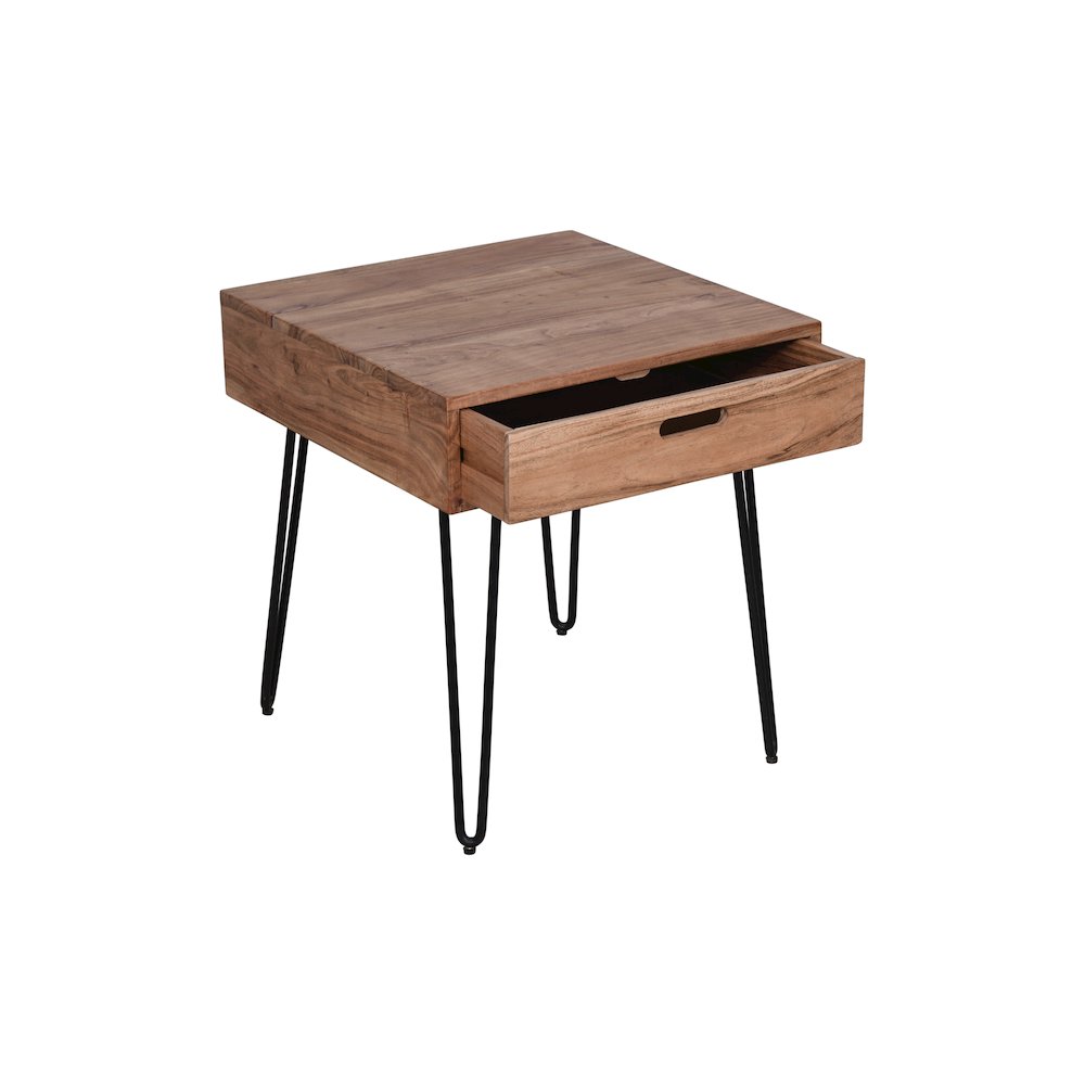 Rollins Solid Acacia End Table. Picture 2
