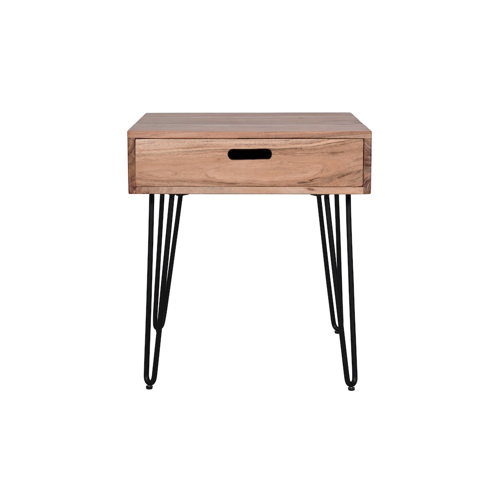 Rollins Solid Acacia End Table. Picture 1