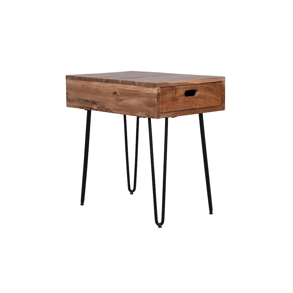 Rollins Solid Acacia Side End Table. Picture 4