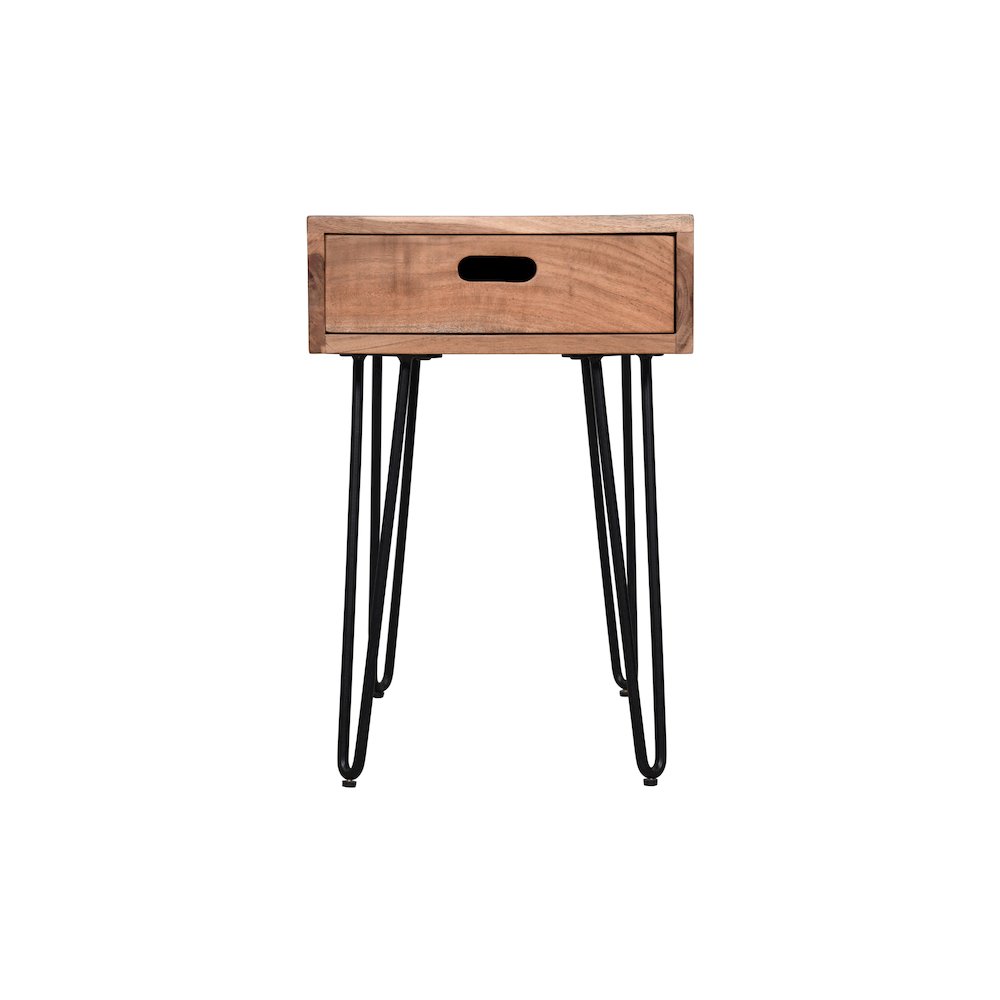 Rollins Solid Acacia Side End Table. Picture 1
