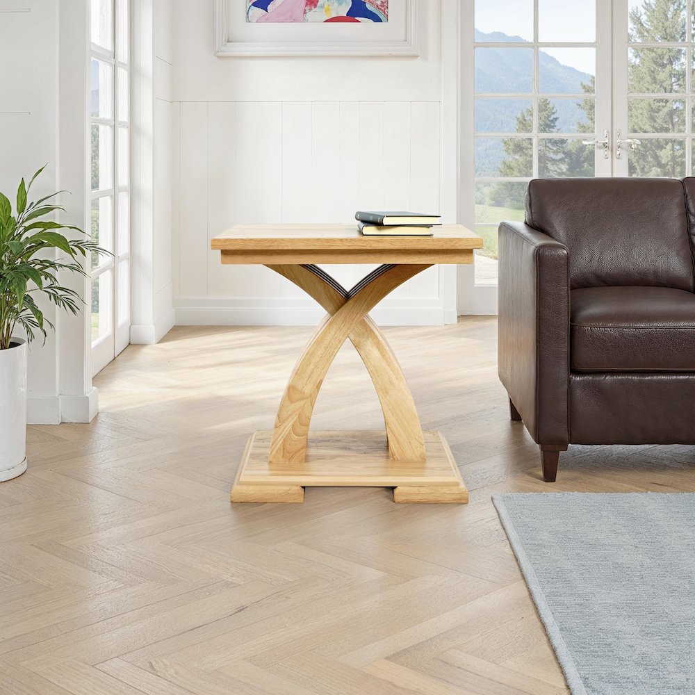 Anthology Contemporary Curved Base Square End Table. Picture 6