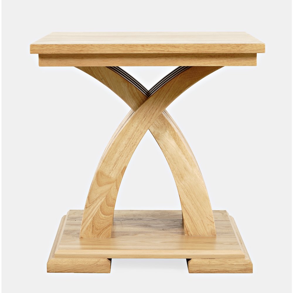 Anthology Contemporary Curved Base Square End Table. Picture 1
