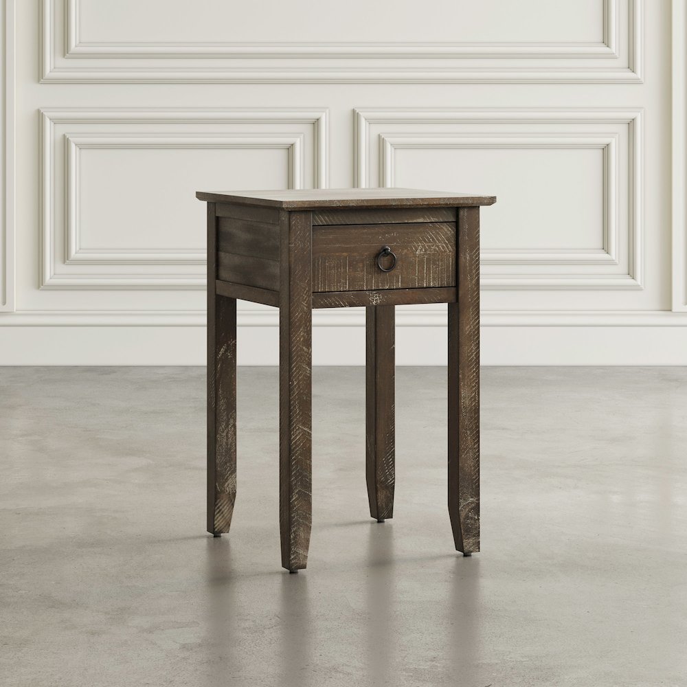 Devon Farmhouse Distressed Solid Wood End Table. Picture 10