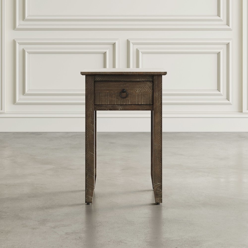 Devon Farmhouse Distressed Solid Wood End Table. Picture 9