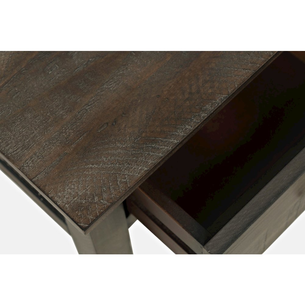 Devon Farmhouse Distressed Solid Wood End Table. Picture 5
