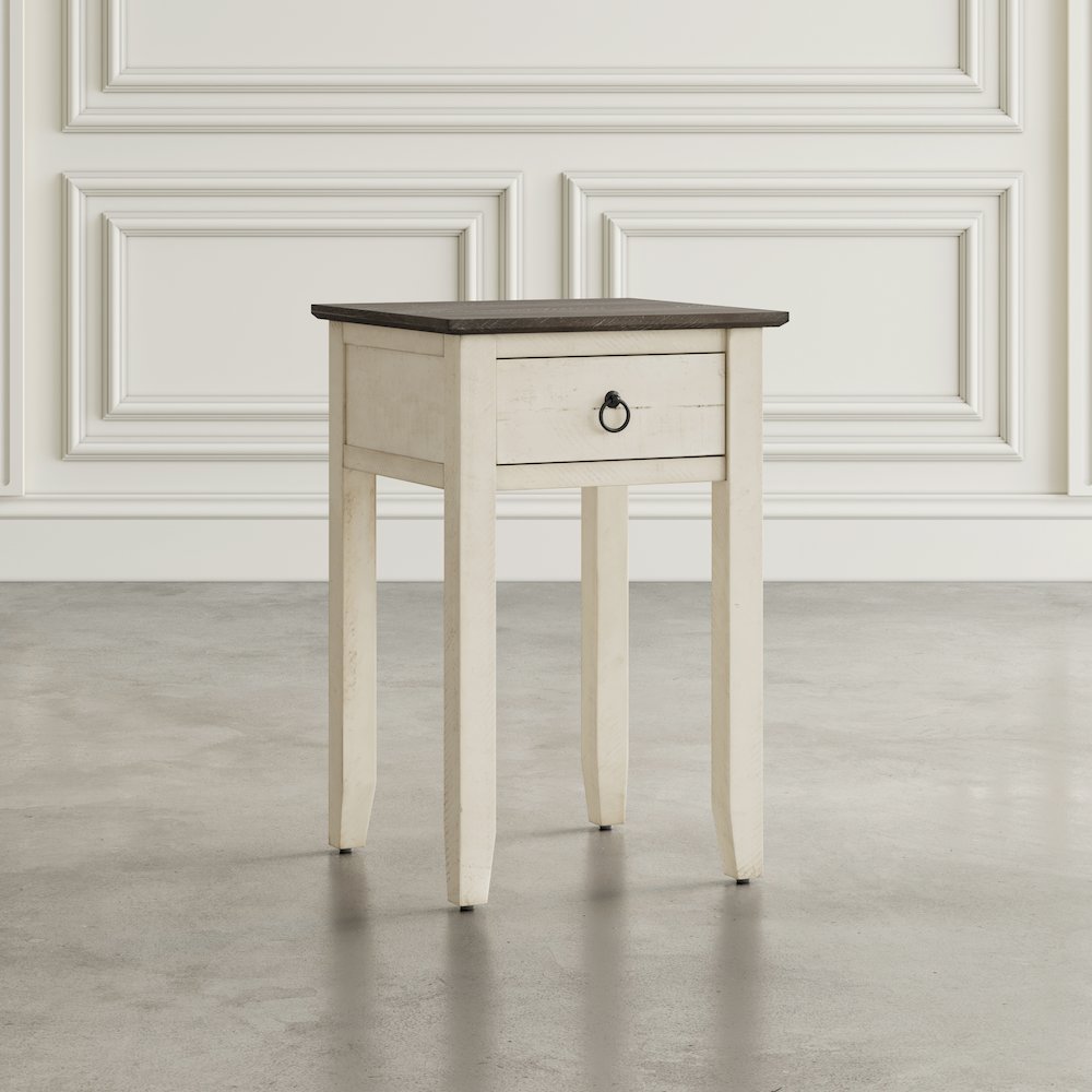 Devon Farmhouse Distressed Solid Wood End Table. Picture 9