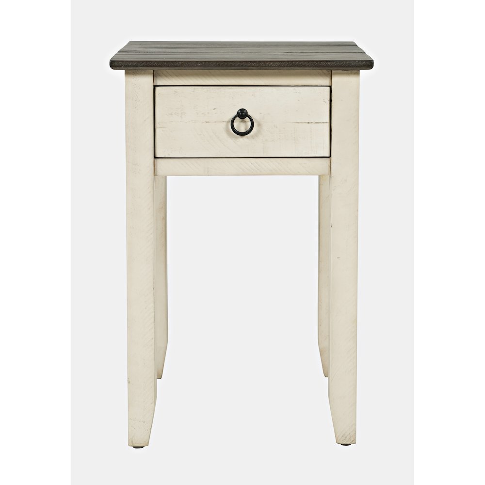 Devon Farmhouse Distressed Solid Wood End Table. Picture 1