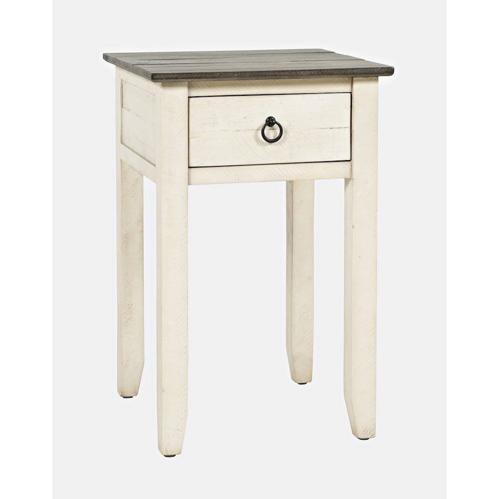 Devon Farmhouse Distressed Solid Wood End Table. Picture 4