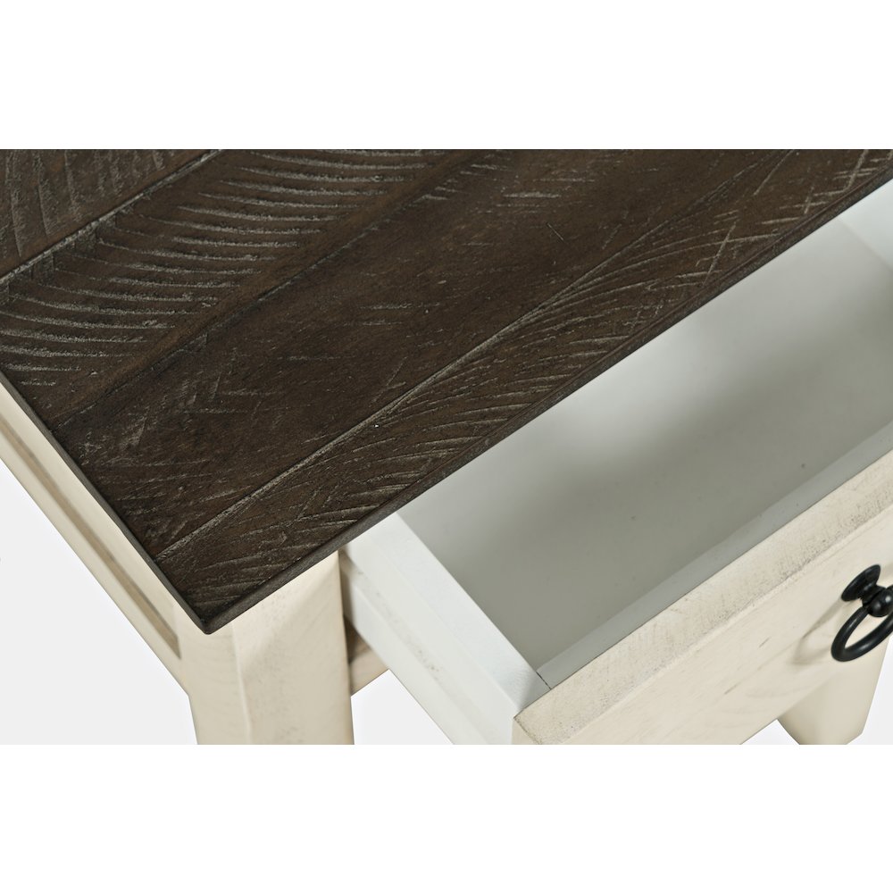Devon Farmhouse Distressed Solid Wood End Table. Picture 5