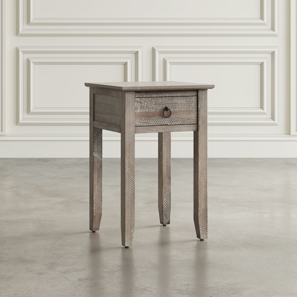 Devon Farmhouse Distressed Solid Wood End Table. Picture 7