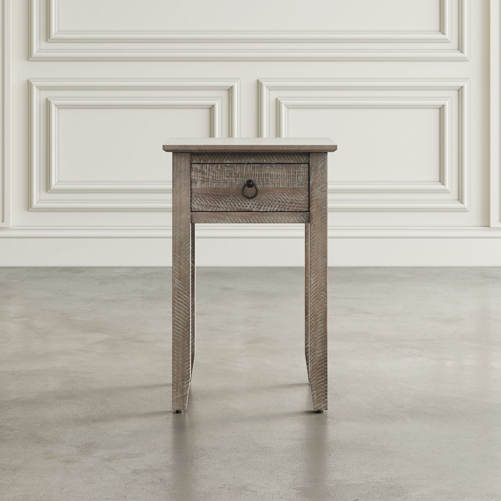 Devon Farmhouse Distressed Solid Wood End Table. Picture 6